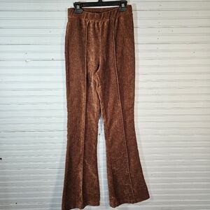 Love On A Hanger Brown Stretch Corduroy Pull-on Bell Bottom Pants Women's Size S